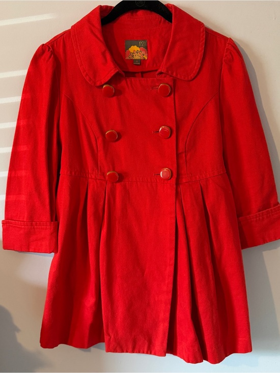 Forever 21 Jackets & Blazers - Forever 21 Red Double-Breasted Mod Denim Coat